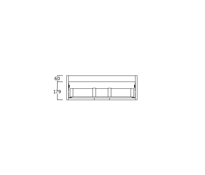 Mueble de baño con encimera de madera Coycama Landes Croquis 5