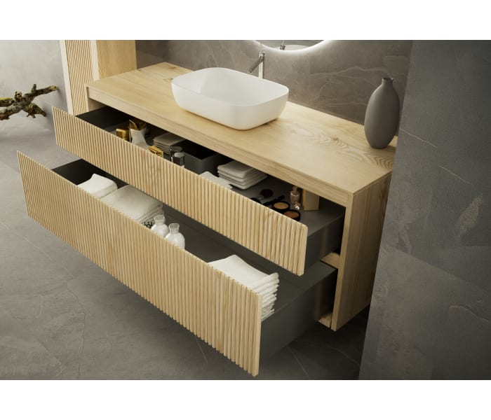Mueble de Baño de madera maciza a medida con encimera de madera Bruntec Alpes 1 Detalle 3