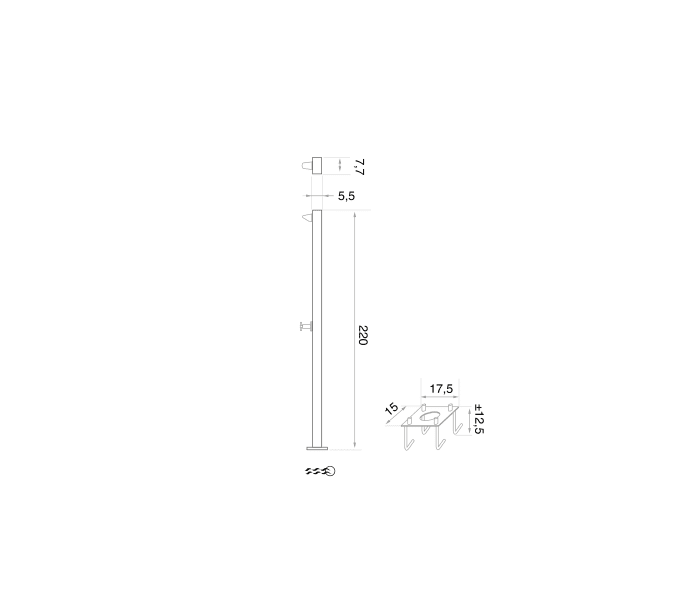 Columna de ducha exterior Oasis Mururoa Croquis 1
