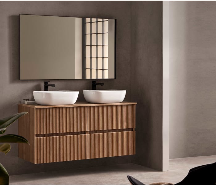 Mueble de baño Roma 120 cm 4 cajones con tapa de madera de Bruntec