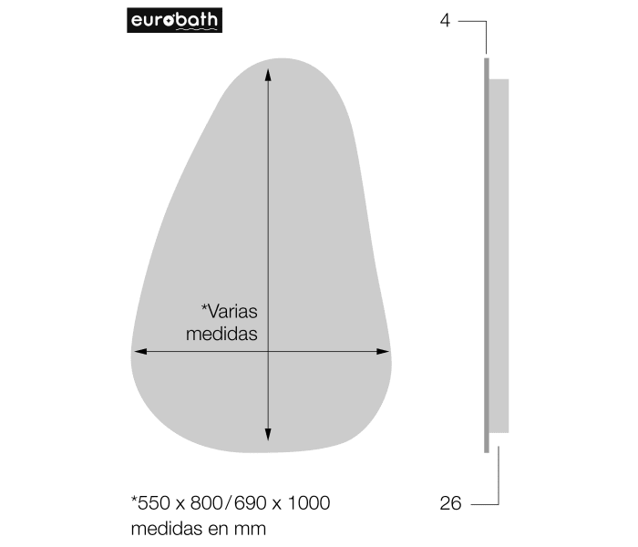 Espejo de baño con luz LED de Eurobath, Arequipa Croquis 6