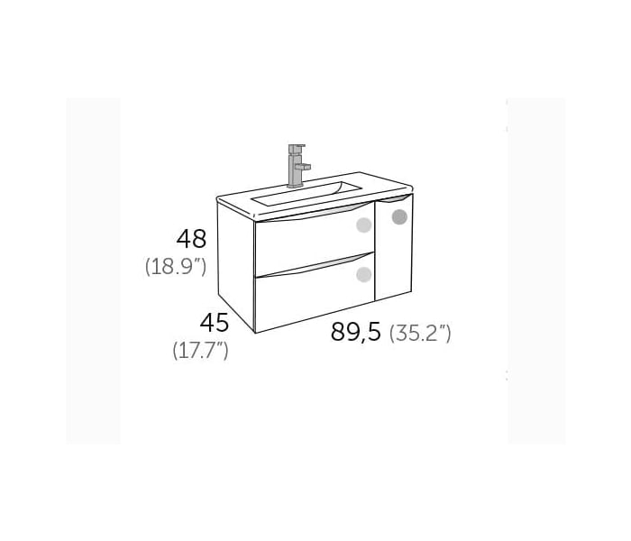 Mueble de baño Coycama Landes Croquis 5