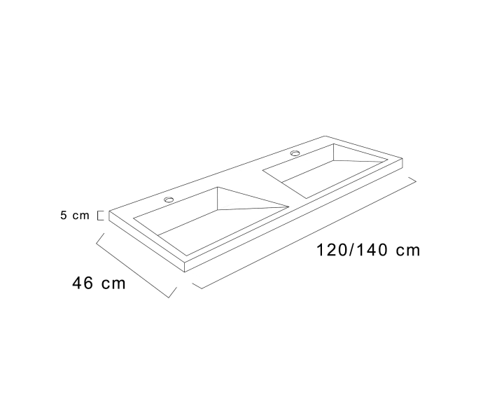 Lavabo de baño encastrado Torvisco Cut Plus Croquis 6