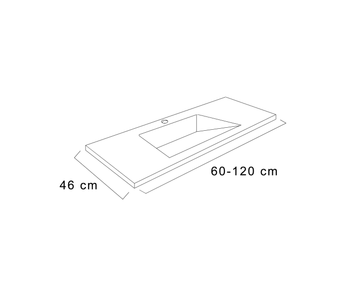 Lavabo de baño encastrado Torvisco Cut Plus Croquis 4