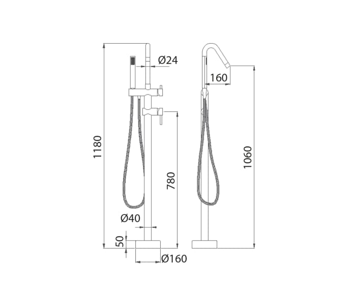 Grifo de bañera exenta Imex Bélgica Croquis 4