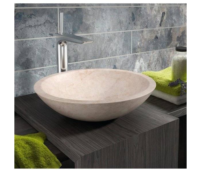 Lavabo encimera Tetsu de piedra Ø 40 cm