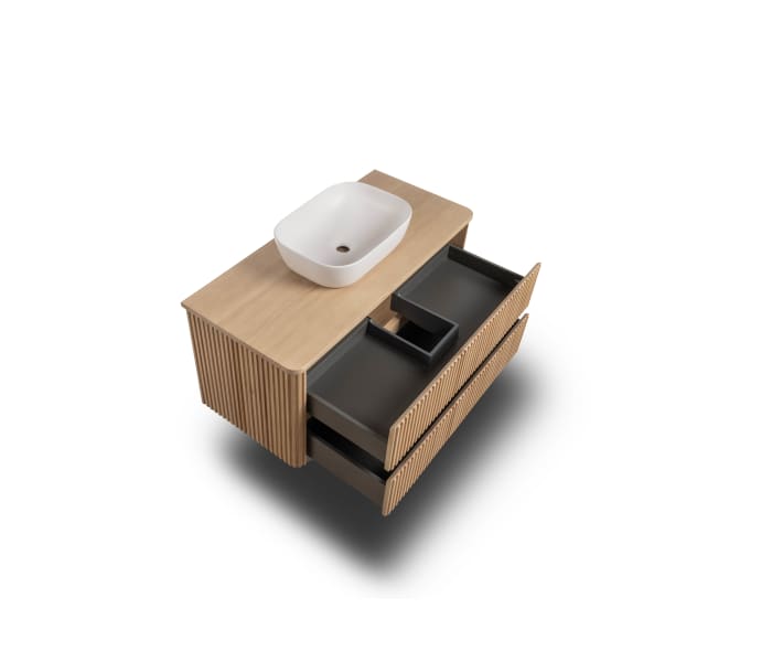 Mueble de baño con encimera de madera maciza Bruntec Baviera Detalle 5