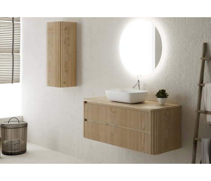 Mueble de baño con encimera de madera maciza Bruntec Baviera Principal 1