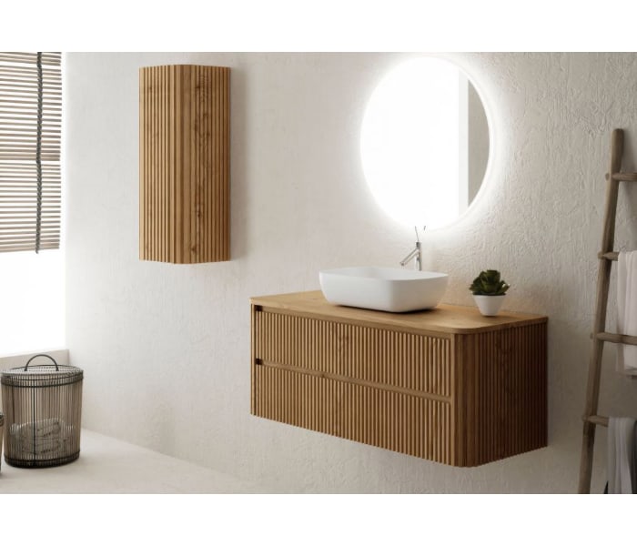 Mueble de baño con encimera de madera maciza Bruntec Baviera Principal 1