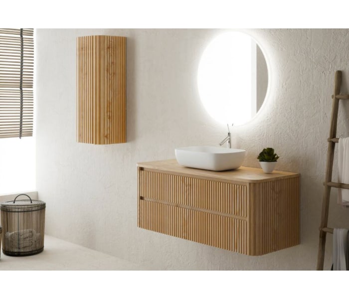 Mueble de baño con encimera de madera maciza Bruntec Baviera Principal 2
