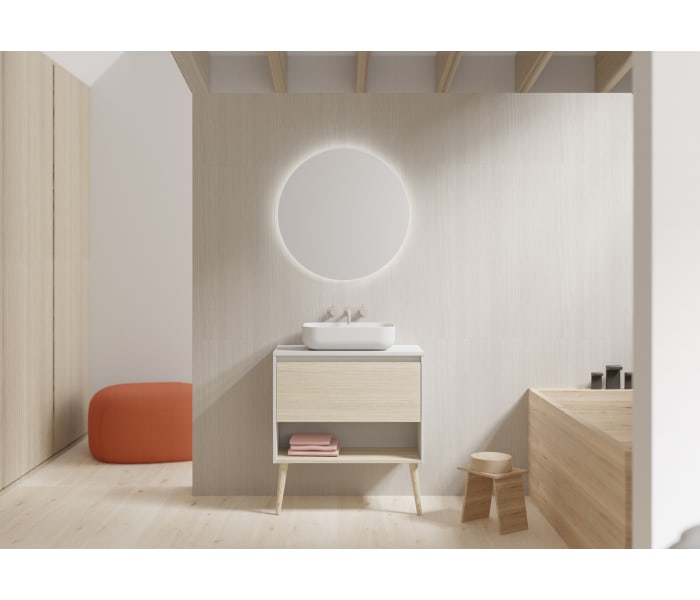 Conjunto mueble de baño con lavabo sobre encimera Amizuva Nara Top Principal 0