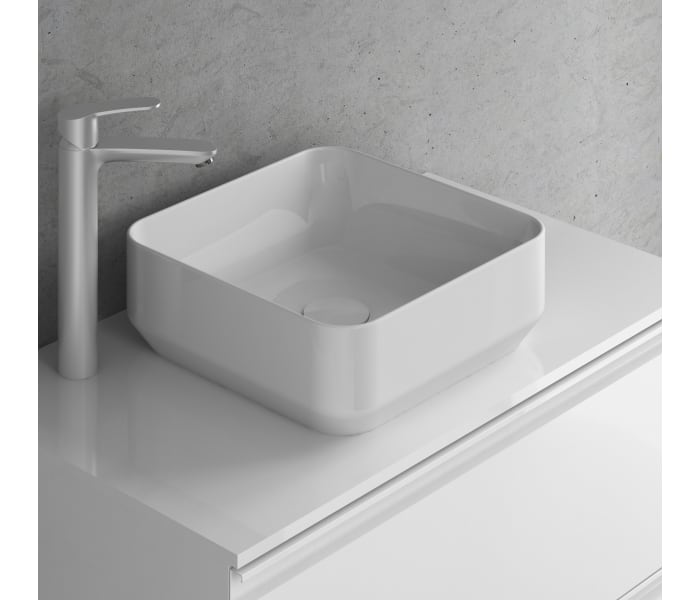 Conjunto mueble de baño con lavabo sobre encimera Amizuva Nara Top Detalle 3