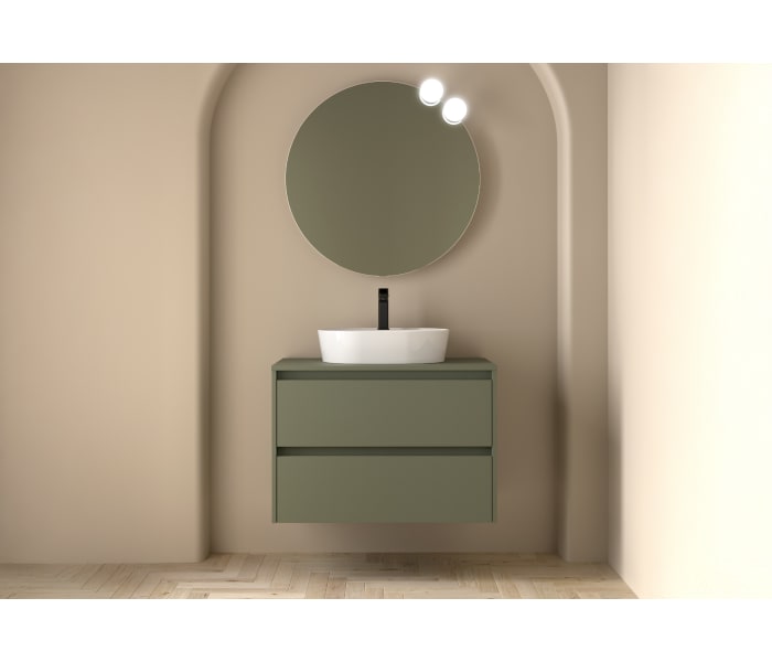 Conjunto mueble de baño con encimera de madera Salgar Noja Ambiente 11