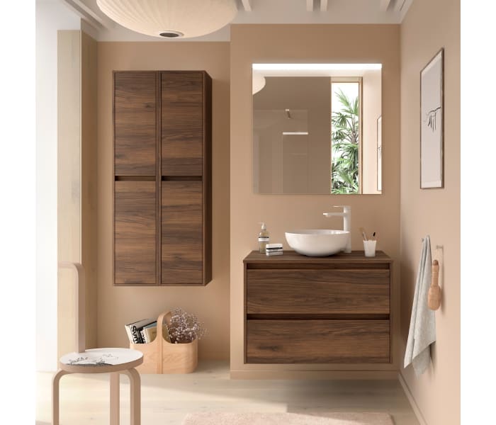 Conjunto mueble de baño con encimera de madera Salgar Noja Principal 1