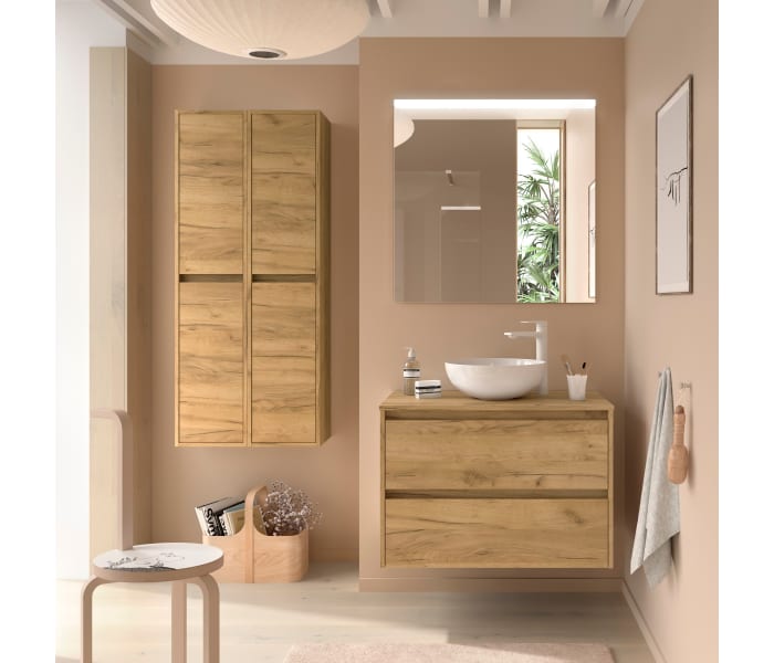 Conjunto mueble de baño con encimera de madera Salgar Noja Principal 0