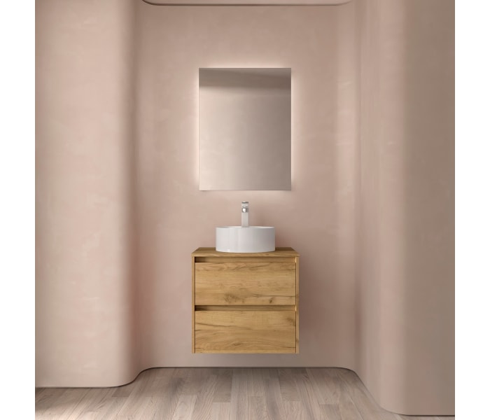 Conjunto mueble de baño con encimera de madera Salgar Noja Ambiente 15