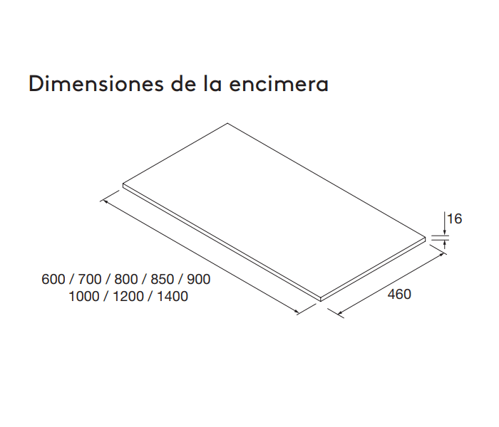 Conjunto mueble de baño con encimera de madera Salgar Noja Croquis 19