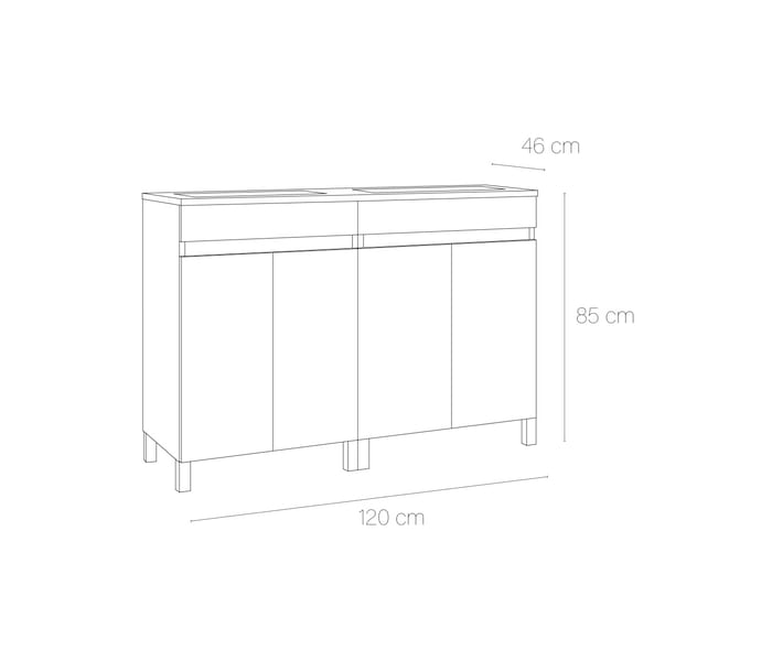 Conjunto mueble de baño Bruntec Malmo Croquis 4