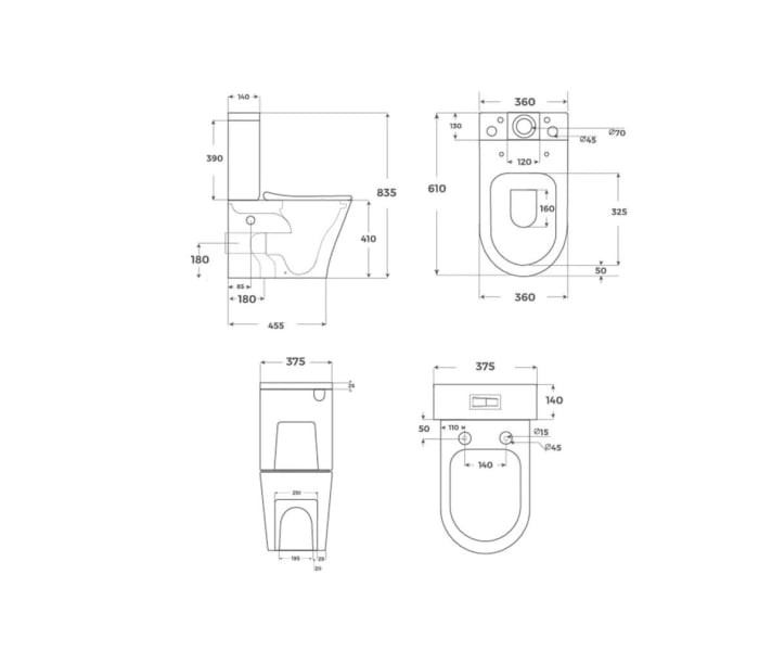 Inodoro compacto Fossil Natura Bolonia Croquis 6