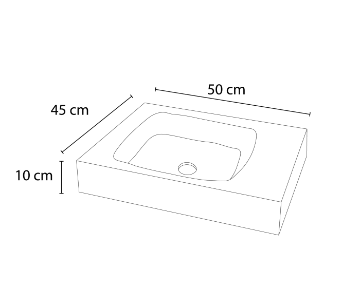 Lavabo de mármol natural Bruntec Pizarra Croquis 3