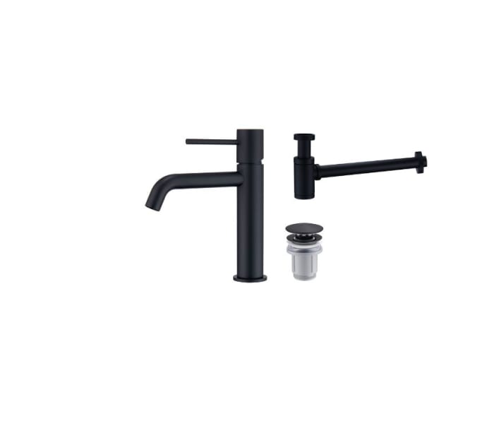 Pack Grifo de lavabo Monza + Válvula click-clack + Sifón visto redondo de Imex Principal 1