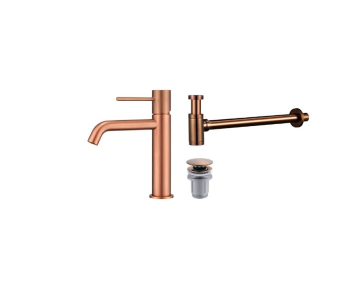 Pack Grifo de lavabo Monza + Válvula click-clack + Sifón visto redondo de Imex Principal 3