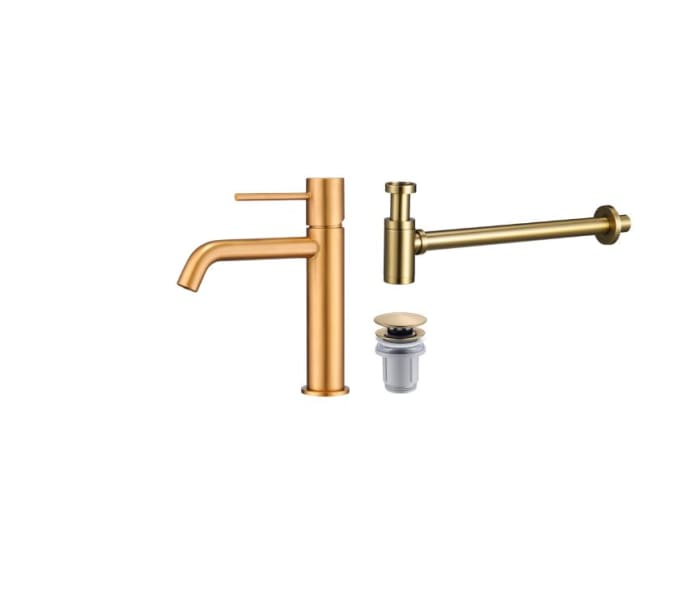 Pack Grifo de lavabo Monza + Válvula click-clack + Sifón visto redondo de Imex Principal 2