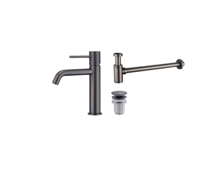 Pack Grifo de lavabo Monza + Válvula click-clack + Sifón visto redondo de Imex Principal 4