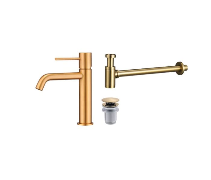 Pack Grifo de lavabo Monza + Válvula click-clack + Sifón visto redondo de Imex Principal 2