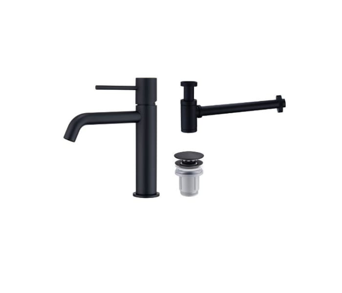 Pack Grifo de lavabo Monza + Válvula click-clack + Sifón visto redondo de Imex Principal 1
