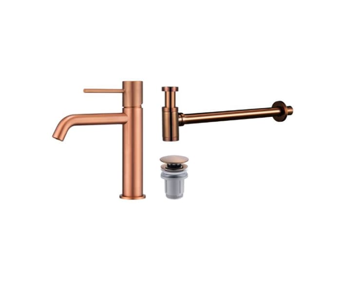 Pack Grifo de lavabo Monza + Válvula click-clack + Sifón visto redondo de Imex Principal 3