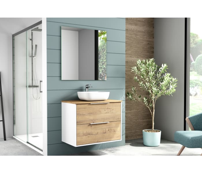 Mueble de baño con encimera de madera Bruntec Duox Principal 0
