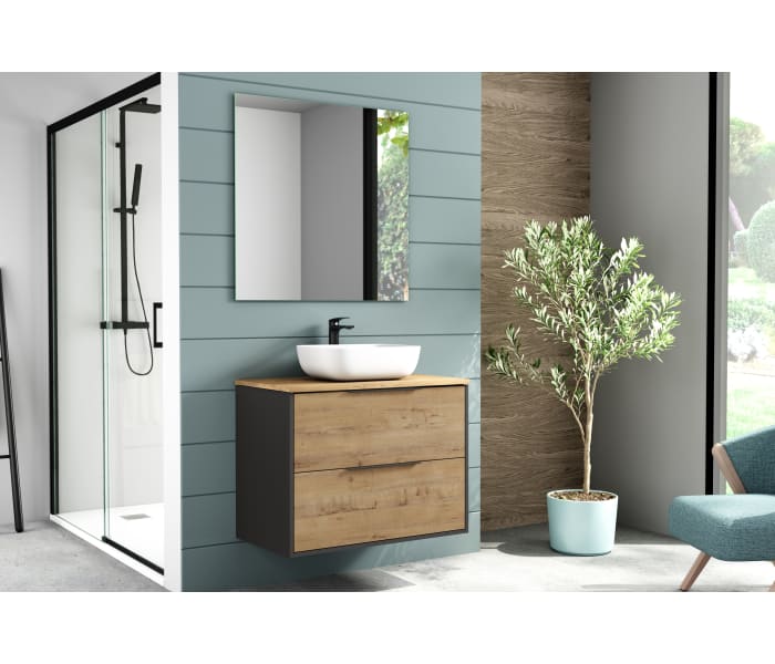 Mueble de baño con encimera de madera Bruntec Duox Principal 1