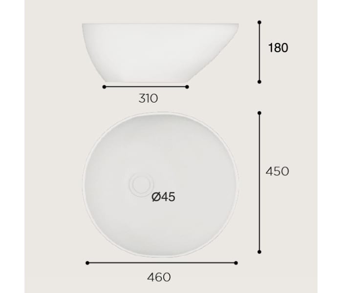 Lavabo sobre encimera Art and Bath Saja Croquis 1