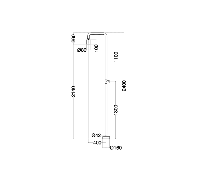 Grifo de ducha exterior Imex Pool Croquis 19
