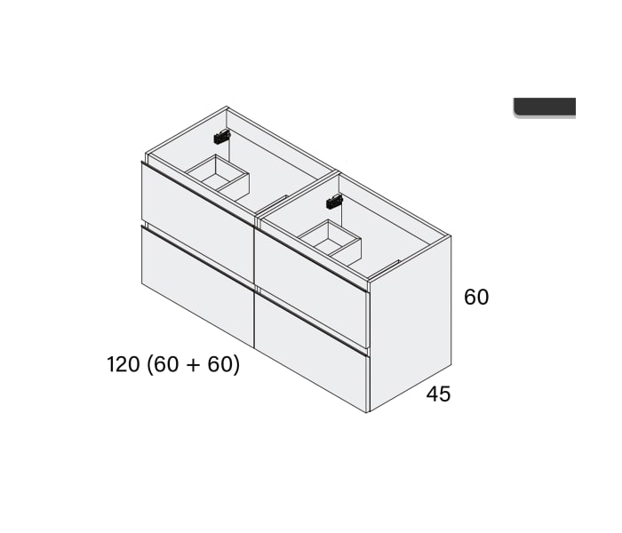 Conjunto mueble de baño Roma 4 cajones 120 cm Bruntec, Decorabaño [2024]