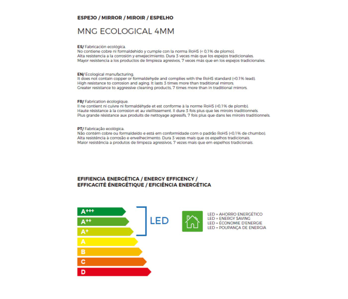 Espejo de baño con luz LED Bruntec Sun ST opción 4