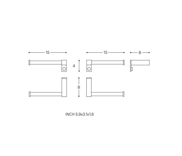 Portarrollos de baño Cosmic Metric Croquis 5