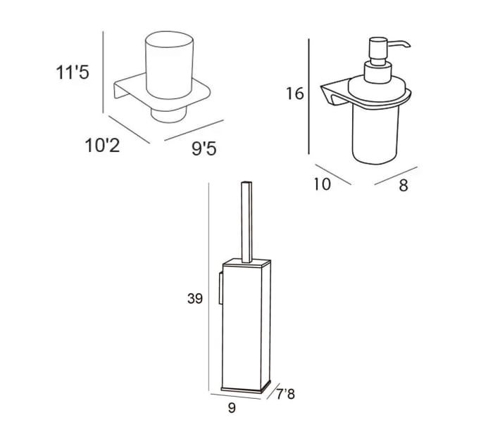 Conjunto de accesorios de baño Manillons Torrent Nicole Croquis 4