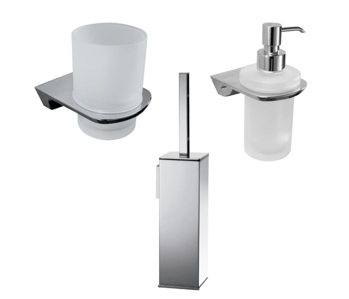 Conjunto accesorios de baño Bassic en cromo de Manillons Torrent