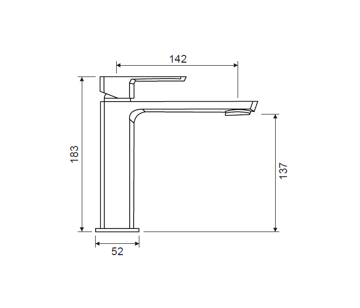 Grifo de lavabo Lluvibath Yanet Croquis 3