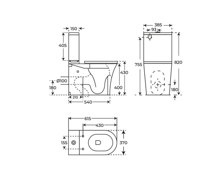 Inodoro compacto Fossil Natura Leto Croquis 6