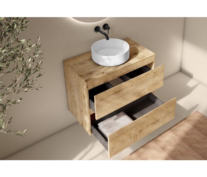 Mueble de baño con encimera de madera Bruntec Roma Detalle 14