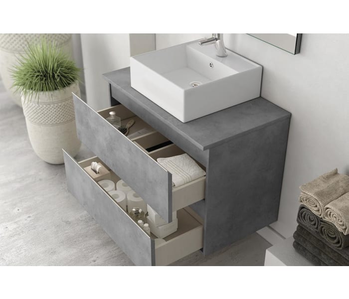 Mueble de baño con encimera de madera Bruntec Roma Detalle 7