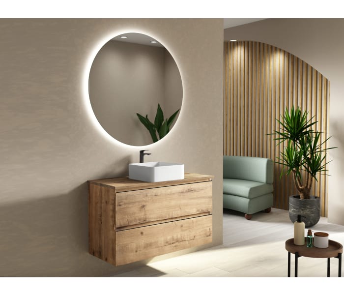 Mueble de baño con encimera de madera Bruntec Roma Principal 0