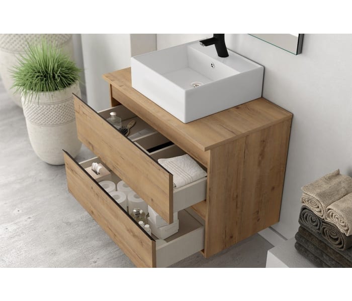 Mueble de baño con encimera de madera Bruntec Roma Detalle 8