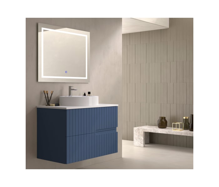 Mueble de baño con encimera piedra compactada blanca Bruntec Ebi colores Principal 8