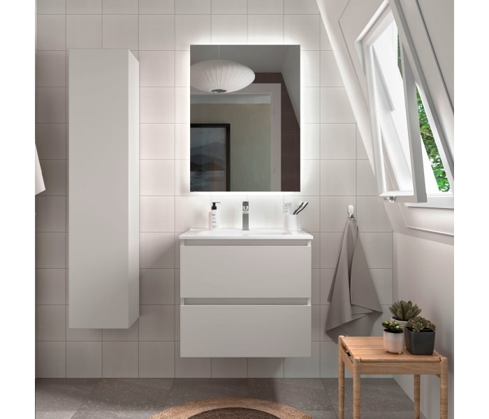 NOJA Conjunto mueble de baño 600 / 700 + Lavabo + Espejo + Aplique