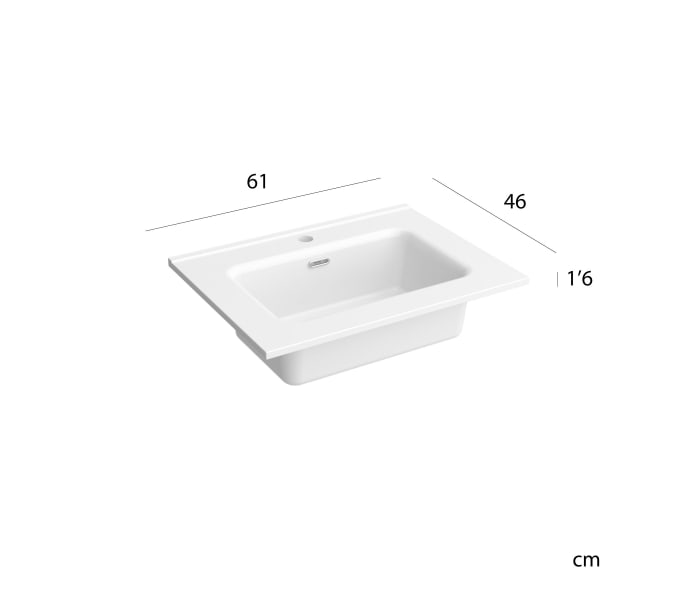 Mueble de baño Bequia 60 cm Blanco Mate, Lavabo de porcelana, Salgar