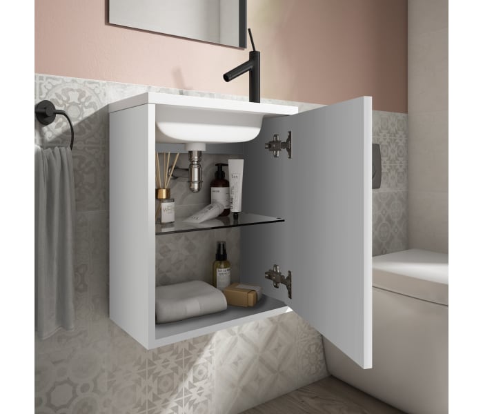 Conjunto completo mueble de baño de fondo reducido 22 cm Visobath Loft Detalle 2